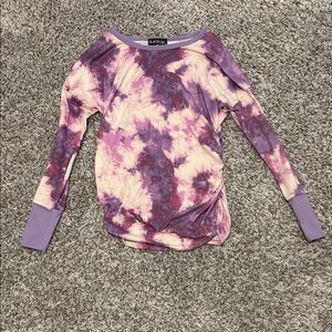 Purple Tie-Dye Long Sleeve Women's Top